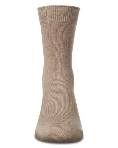 Memoi Kid's Basic Soft Rayon Crew Socks In Neutral