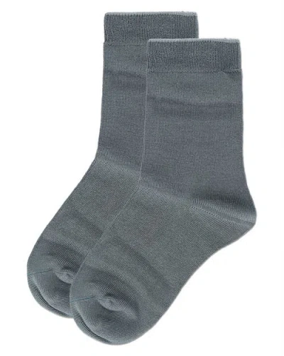 Memoi Kid's Basic Soft Rayon Crew Socks In Blue