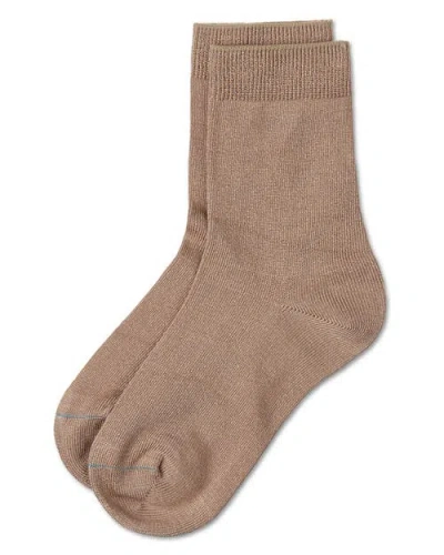 Memoi Kid's Basic Soft Rayon Crew Socks In Neutral