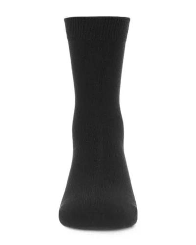 Memoi Kid's Basic Soft Rayon Crew Socks In Black