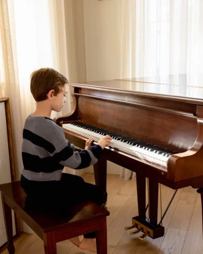 Minimoi Kid's 2-tone Striped Cotton Pullover Sweater In Blue