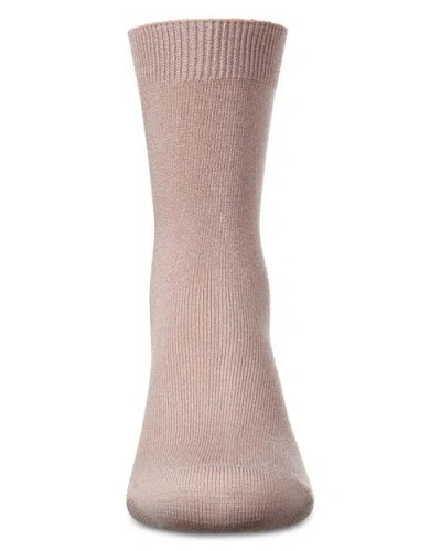 Memoi Kid's Basic Soft Rayon Crew Socks In Pink