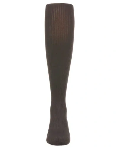 Memoi Opaque Fine Ribbed Nylon Tights In Black