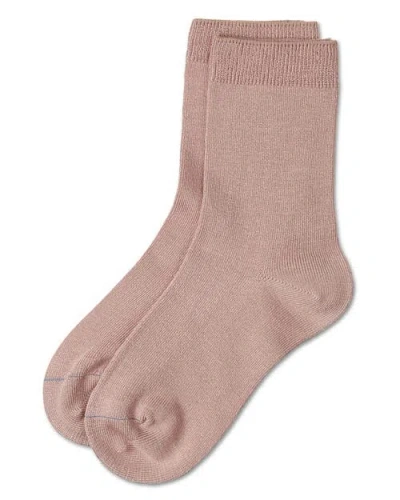 Memoi Kid's Basic Soft Rayon Crew Socks In Pink