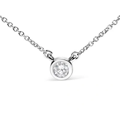 Haus Of Brilliance 10k Gold 1/5 Cttw Diamond Bezel-set Solitaire Pendant Necklace In Metallic