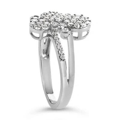 Haus Of Brilliance Silver 1/2 Cttw Diamond Scatter Composite Bypass Ring In Silver