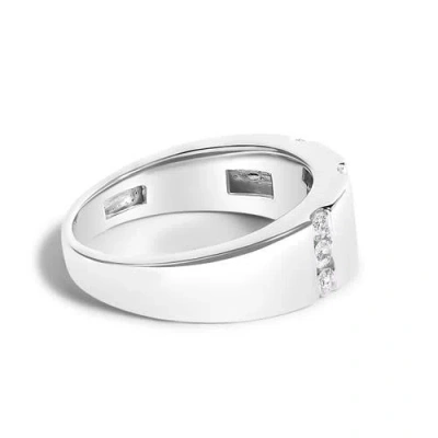 Haus Of Brilliance Men's .925 Sterling Silver 1/2 Cttw Diamond Triple Three Stone Row Band Ring In White