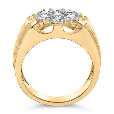 Haus Of Brilliance 14k Yellow Gold Plated .925 Sterling Silver 1/3 Cttw Miracle-set Floral Diamond C