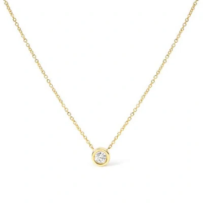 Haus Of Brilliance 10k Gold 1/2 Cttw Diamond Bezel-set Solitaire Pendant Necklace In Gold