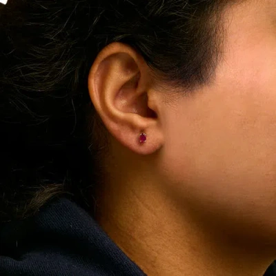 Haus Of Brilliance Colorful Gemstones 14k 0.74 Ct. Tw. Ruby Stud Earrings In Gold