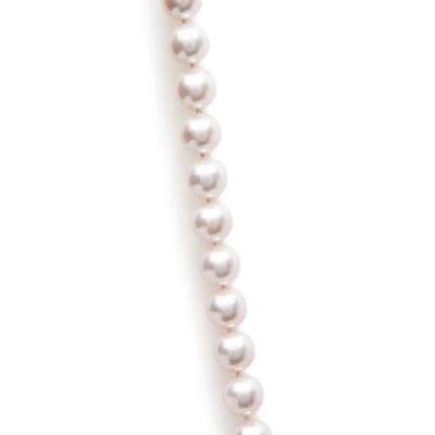 Haus Of Brilliance 14k Gold 8.0x8.5mm Akoya Pearl Strand Necklace In Metallic