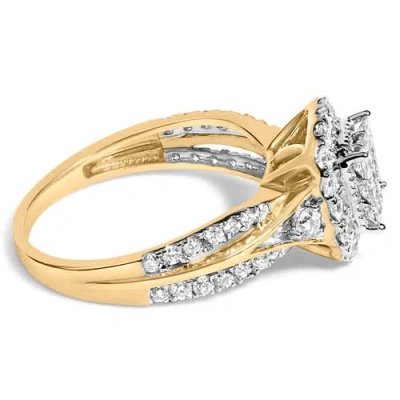 Haus Of Brilliance 10k Yellow Gold 1.0 Cttw Diamond 3-band-look Engagement Ring In Gold