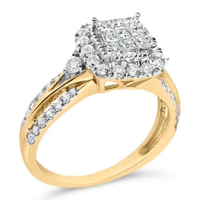 Haus Of Brilliance 10k Yellow Gold 1.0 Cttw Diamond 3-band-look Engagement Ring In Gold