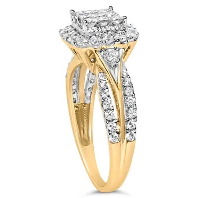 Haus Of Brilliance 10k Yellow Gold 1.0 Cttw Diamond 3-band-look Engagement Ring In Gold