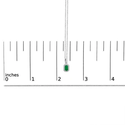 Haus Of Brilliance 10k White Gold 5x3mm Birthstone And Diamond Accent Halo Octagonal Shape Pendant N In Green