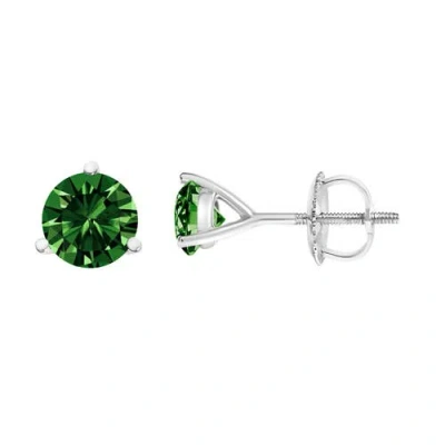 Haus Of Brilliance 14k White Gold 1.0 Cttw 3-prong Martini Set Lab Grown Green Diamond Solitaire Stu In Metallic