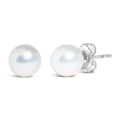 Haus Of Brilliance 14k Gold 7-7.5mm Cultured Freshwater Pearl Solitaire Stud Earrings In White