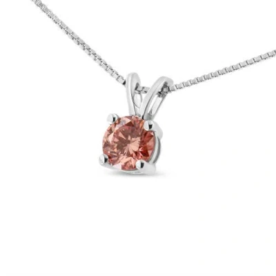 Haus Of Brilliance 10k Gold 1/4 Cttw Colored Grown Diamond Solitaire Pendant Necklace In Metallic