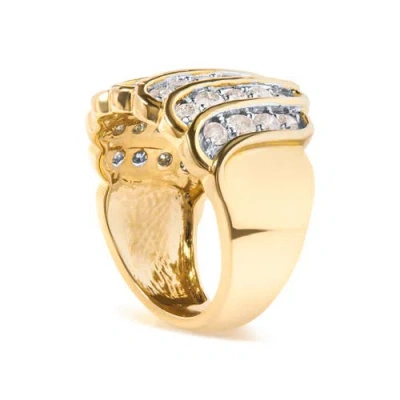 Haus Of Brilliance 14k Yellow Gold Plated Silver 2.00 Cttw Diamond Multi Row Band Ring In Yellow