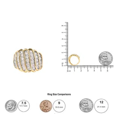Haus Of Brilliance 14k Yellow Gold Plated Silver 2.00 Cttw Diamond Multi Row Band Ring In Yellow