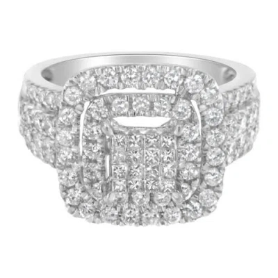 Haus Of Brilliance 14kt White Gold Diamond Cocktail Ring In Silver