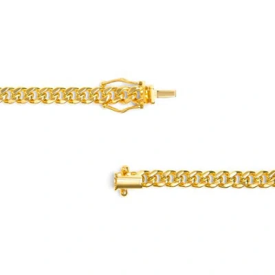 Haus Of Brilliance Semi-solid 14k Yellow Gold 4.5mm Miami Cuban Chain Necklace In Gold