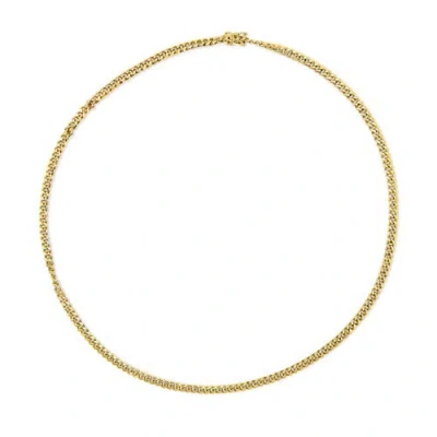 Haus Of Brilliance Semi-solid 14k Yellow Gold 4.5mm Miami Cuban Chain Necklace In Gold