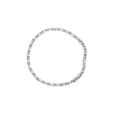 Haus Of Brilliance 14k White Gold 2.00 Cttw Diamond Halo Link Tennis Bracelet In Metallic