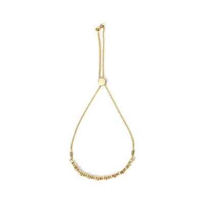 Haus Of Brilliance Silver 1/4 Cttw Diamond Marquise Shaped Link Adjustable Bolo Bracelet In Yellow