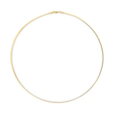 Haus Of Brilliance Unisex Solid 14k Gold 2.8mm Imperial Herringbone Chain Necklace In Yellow