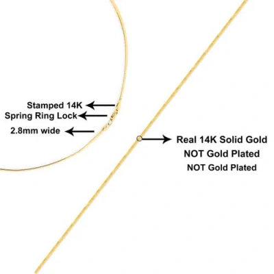 Haus Of Brilliance Unisex Solid 14k Gold 2.8mm Imperial Herringbone Chain Necklace In Yellow