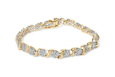 Haus Of Brilliance 10k Yellow Gold 2.00 Cttw Round Cut Diamond 's' Cluster Bracelet (j-k Color In Metallic