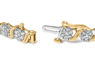 Haus Of Brilliance 10k Yellow Gold 2.00 Cttw Round Cut Diamond 's' Cluster Bracelet (j-k Color In Metallic