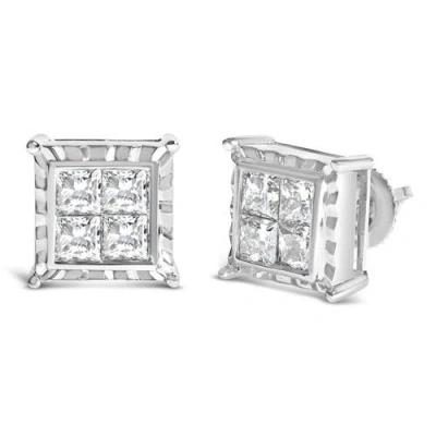 Haus Of Brilliance 14k White Gold 1 1/2 Cttw Diamond Stud Earrings In Metallic