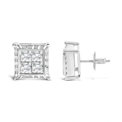 Haus Of Brilliance 14k White Gold 1 1/2 Cttw Diamond Stud Earrings In Metallic