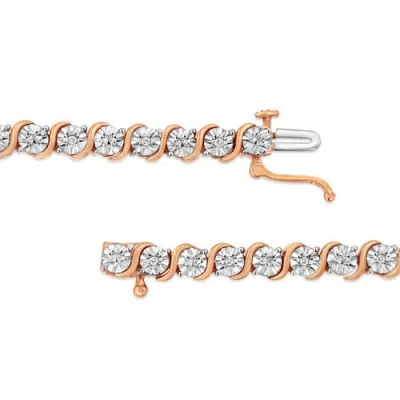 Haus Of Brilliance .925 Sterling Silver 1/10 Cttw Diamond Miracle Plate And "s" Link Tennis Bracelet In Gold