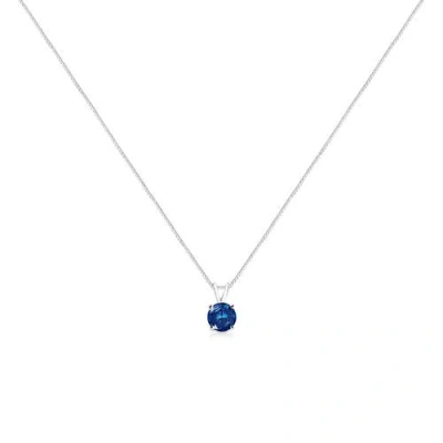 Haus Of Brilliance 14k Gold 1/4 Cttw Lab Grown Diamond Solitaire Pendant Necklace In Blue