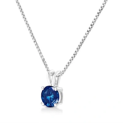 Haus Of Brilliance 14k Gold 1/4 Cttw Lab Grown Diamond Solitaire Pendant Necklace In Blue