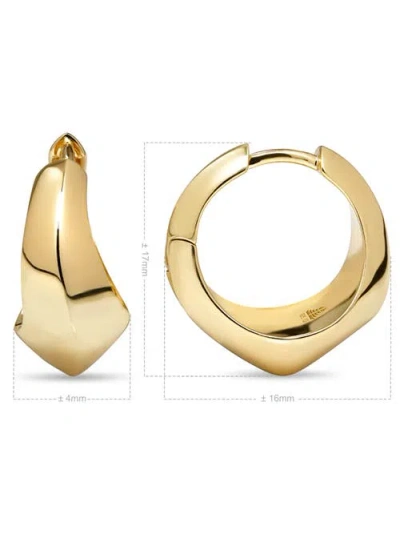 Devata Beveled Curve Hoop Earrings In Brown