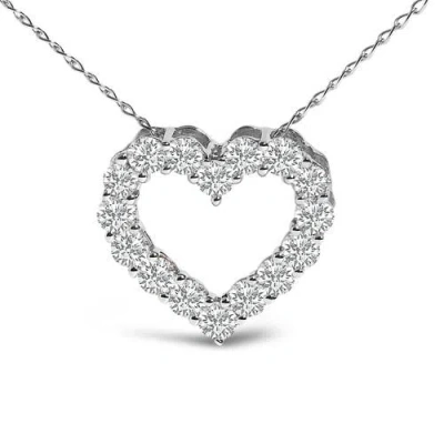 Haus Of Brilliance 14k Gold 1/2 Carat Lab Grown Diamond Heart Shape Pendant Necklace In Brown