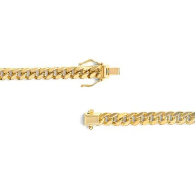 Haus Of Brilliance Semi-solid 14k Yellow Gold 6.1mm Classic Miami Cuban Chain Necklace In Gold