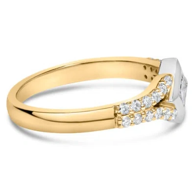 Haus Of Brilliance 10k Two Tone Color 1/2 Cttw Diamond Kite And Split Shank Ring In Gold