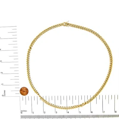 Haus Of Brilliance Semi-solid 14k Yellow Gold 6.1mm Classic Miami Cuban Chain Necklace In Gold