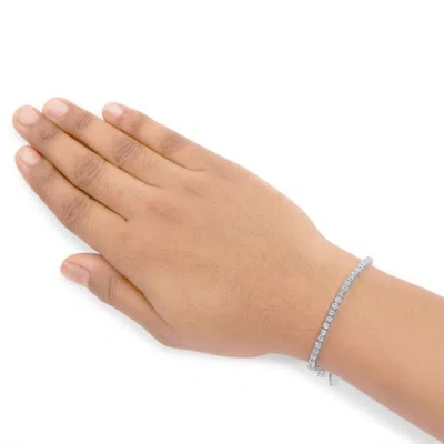 Haus Of Brilliance 14k White Gold 4.0 Cttw Classic Lab-grown Diamond Tennis Bracelet In Metallic