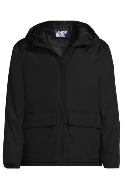 Lands' End Featherfree Insulated Hooded Jacket In Black