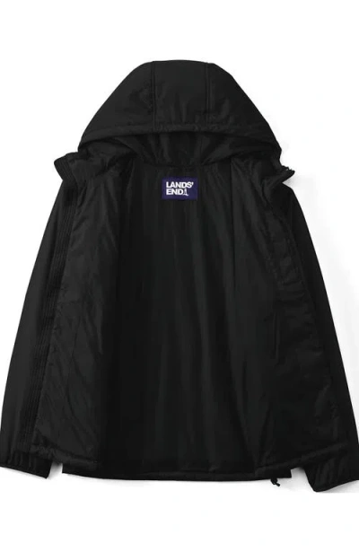 Lands' End Featherfree Insulated Hooded Jacket In Black