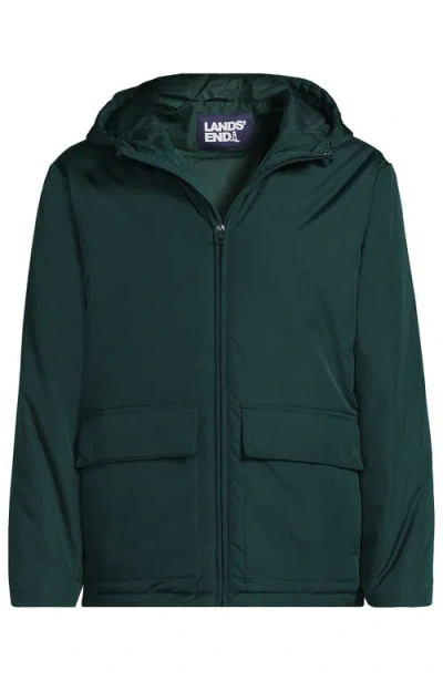 Lands' End Featherfree Insulated Hooded Jacket In Green