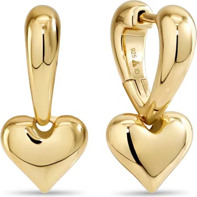 Devata Sweet Heart Huggie Hoop Earrings In Gold