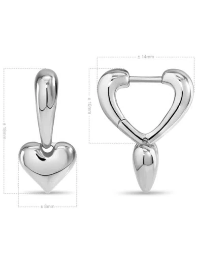 Devata Sweet Heart Huggie Hoop Earrings In Metallic