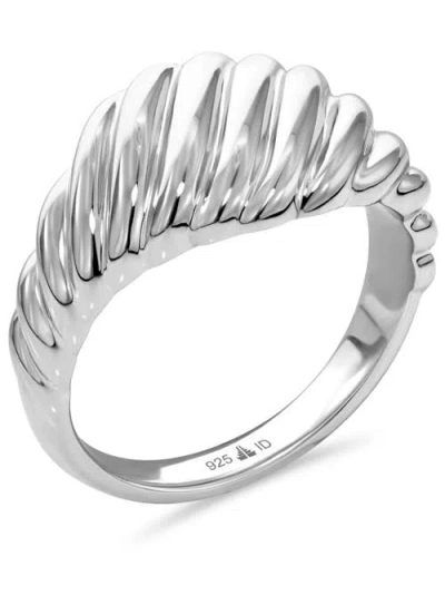 Devata Tapered Rope Band Ring In Metallic